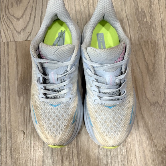 Hoka One One Shoes - Hoka One One Women's Athletic Shoes - Cream and Blue